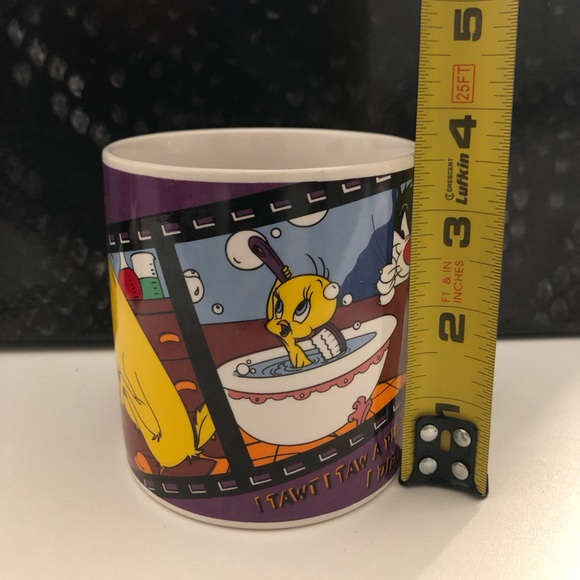 LOONEY TUNES TWEETY BIRD & SYLVESTER Ceramic Coffee Cup/Mug  **Vintage** - Picture 8 of 9